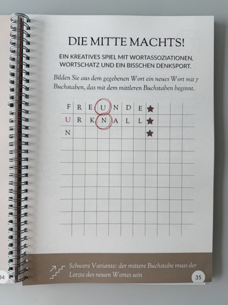 Mitmachblock 70+ Denkspiel